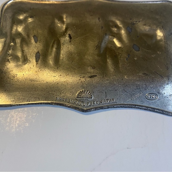 Casper, Wyoming vintage Tin plated ashtray GUC, detailed, made in occupied Japan - Picture 3 of 5